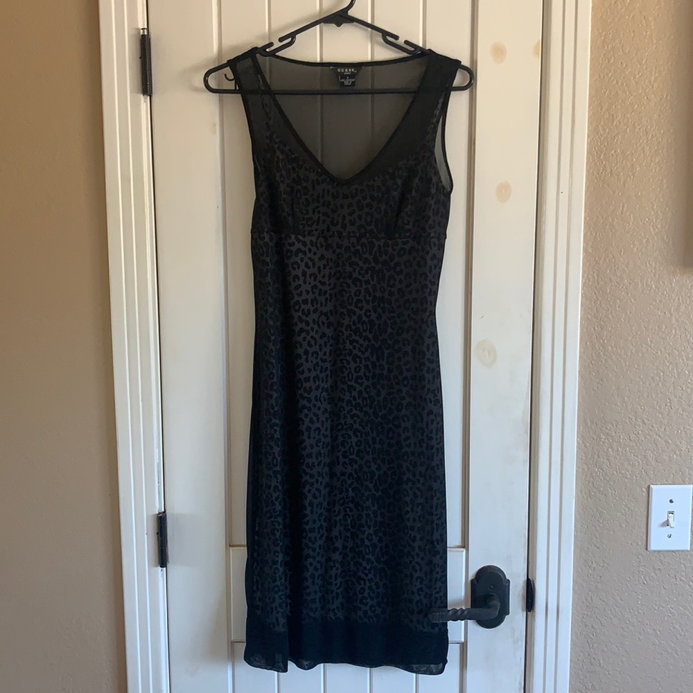 Black Guess mesh midi dress, size small